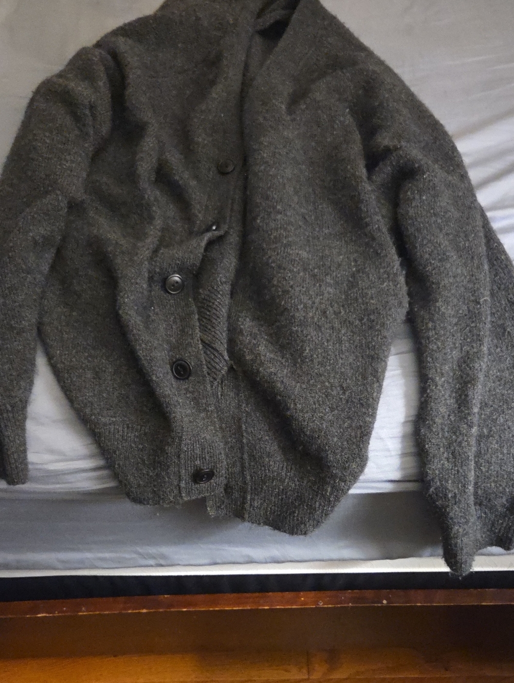 American Eagle Outfitters Dark Gray Button-Up Cardigan